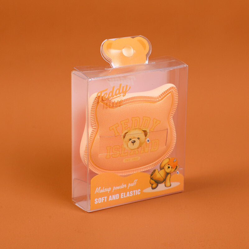 Simpatico piumino da cipria di zucchero filato della serie TEDDY ISLAND, marrone chiaro