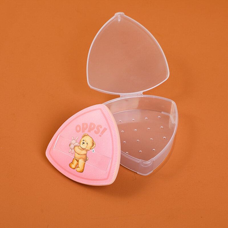 Piumino da cipria serie TEDDY ISLAND allo zucchero filato (con scatola portaoggetti)-rosa