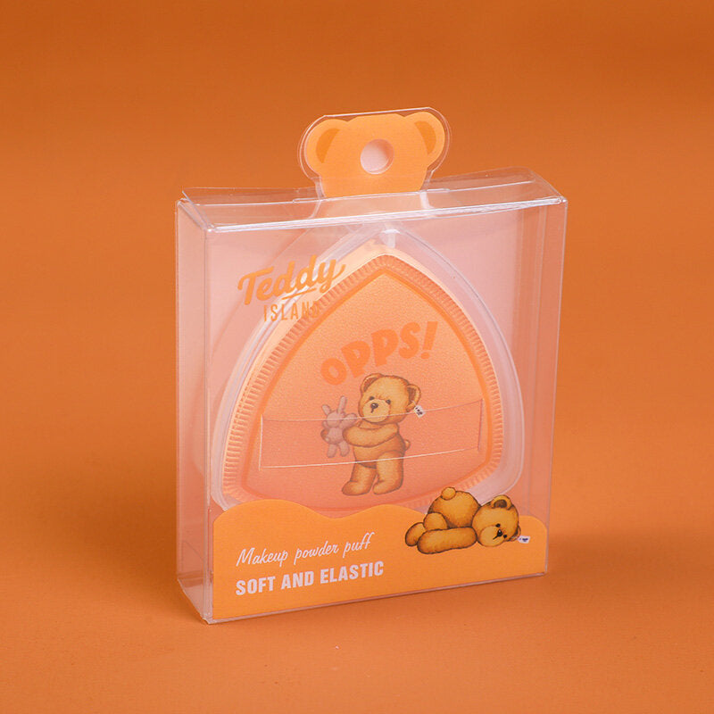 Piumino da cipria serie TEDDY ISLAND allo zucchero filato (con scatola portaoggetti)-marrone chiaro