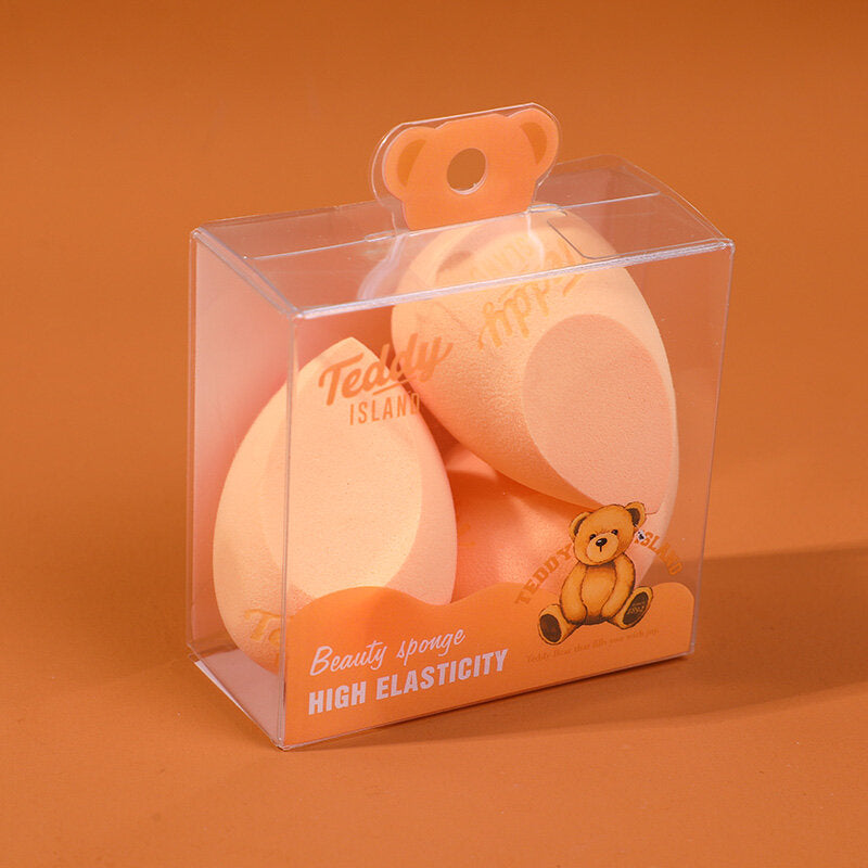 Spugna per trucco serie TEDDY ISLAND 3 pezzi-marrone chiaro