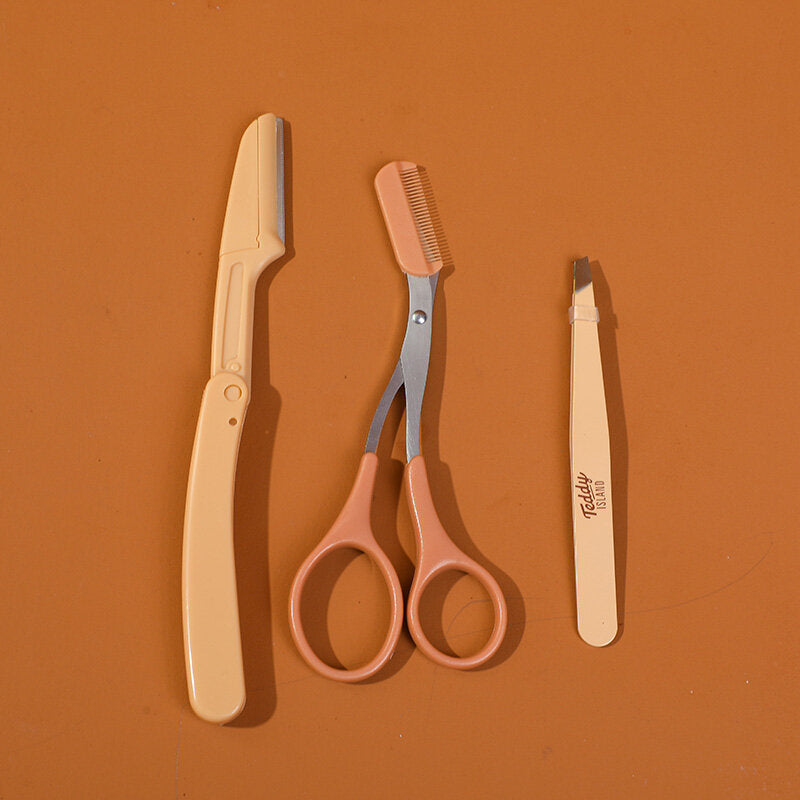 Set di strumenti per sopracciglia serie TEDDY ISLAND (rifinitore per sopracciglia+forbici+pinzetta)