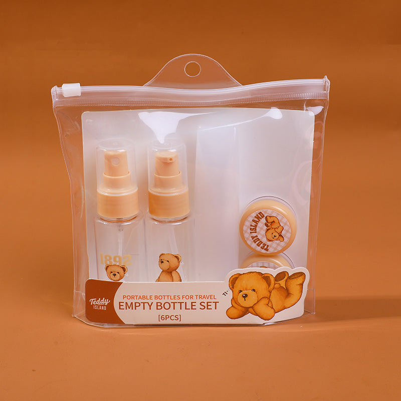 Set di bottiglie da viaggio multiuso serie TEDDY ISLAND-6 pezzi