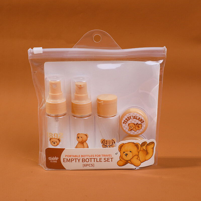 Set di bottiglie da viaggio serie TEDDY ISLAND-6 pezzi