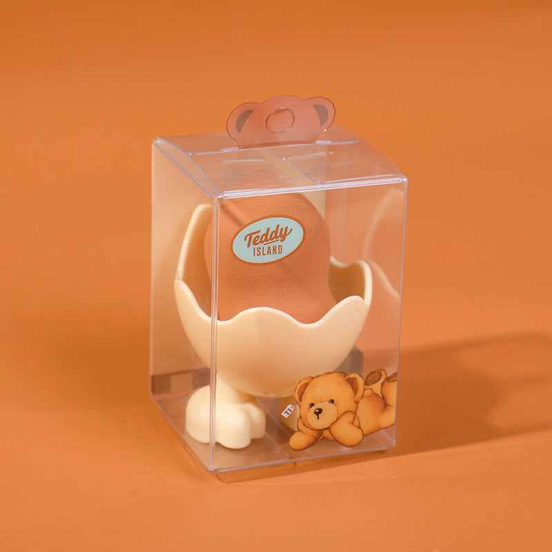 Spugna per il trucco di bellezza della serie TEDDY ISLAND (con supporto per spugna)