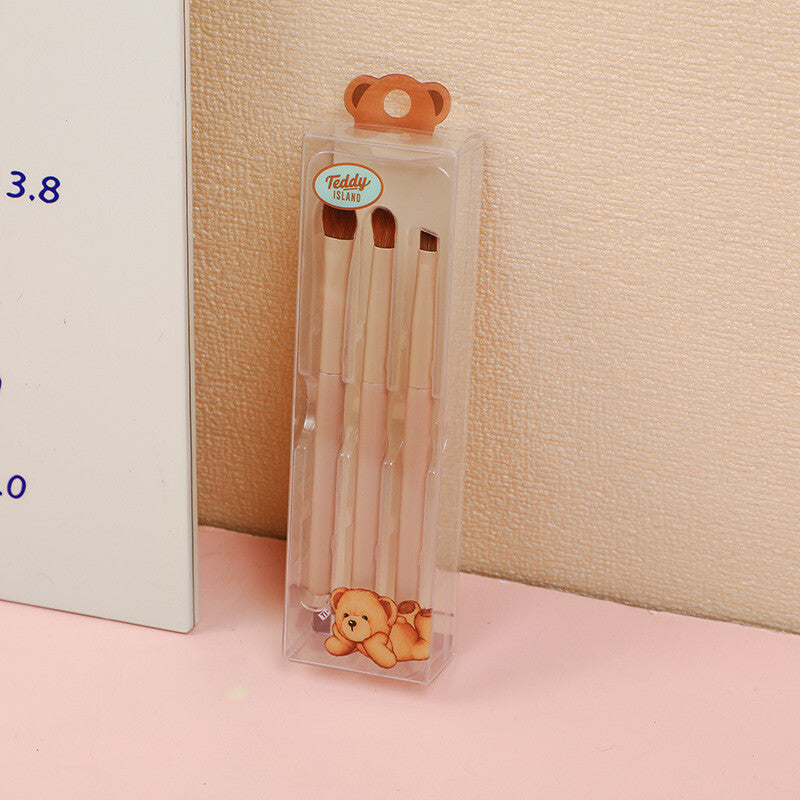 Set di pennelli per il trucco degli occhi della serie TEDDY ISLAND - 3 pezzi