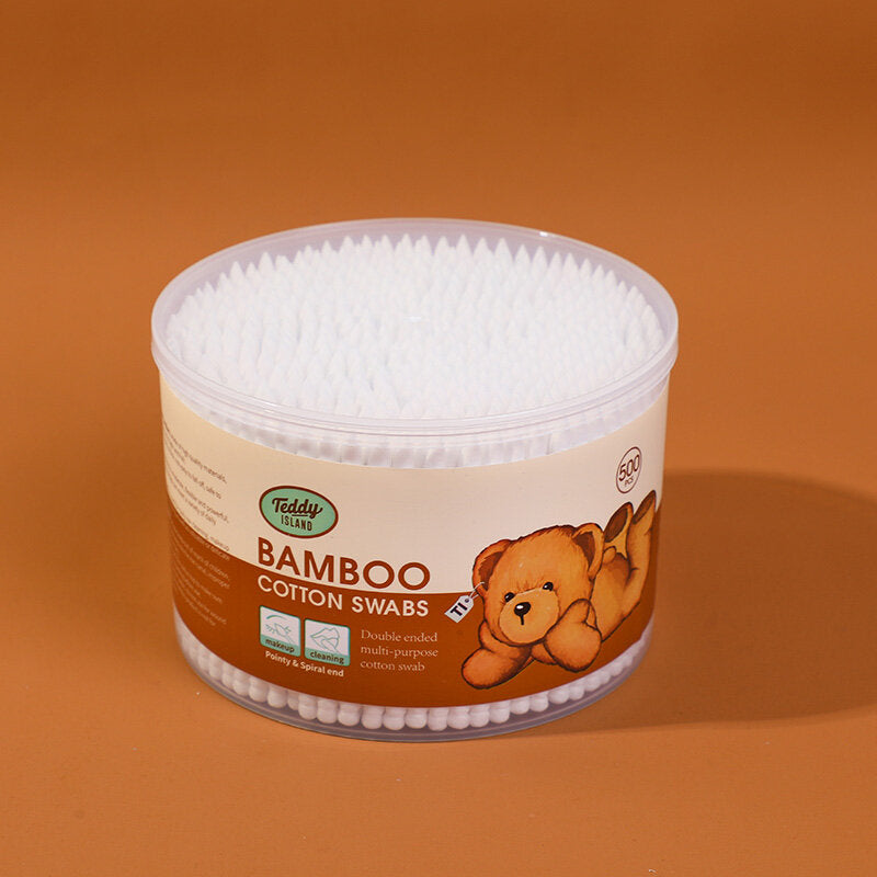 cotton fiocco in bambù a doppia estremità della serie TEDDY ISLAND - 500 pezzi