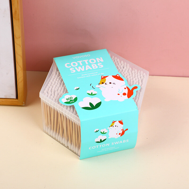 Bastoncini di cotone multifunzionali in bambù - 800 pezzi