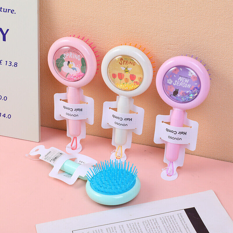 Pettine airbag con glitter a forma di fiore rotondo