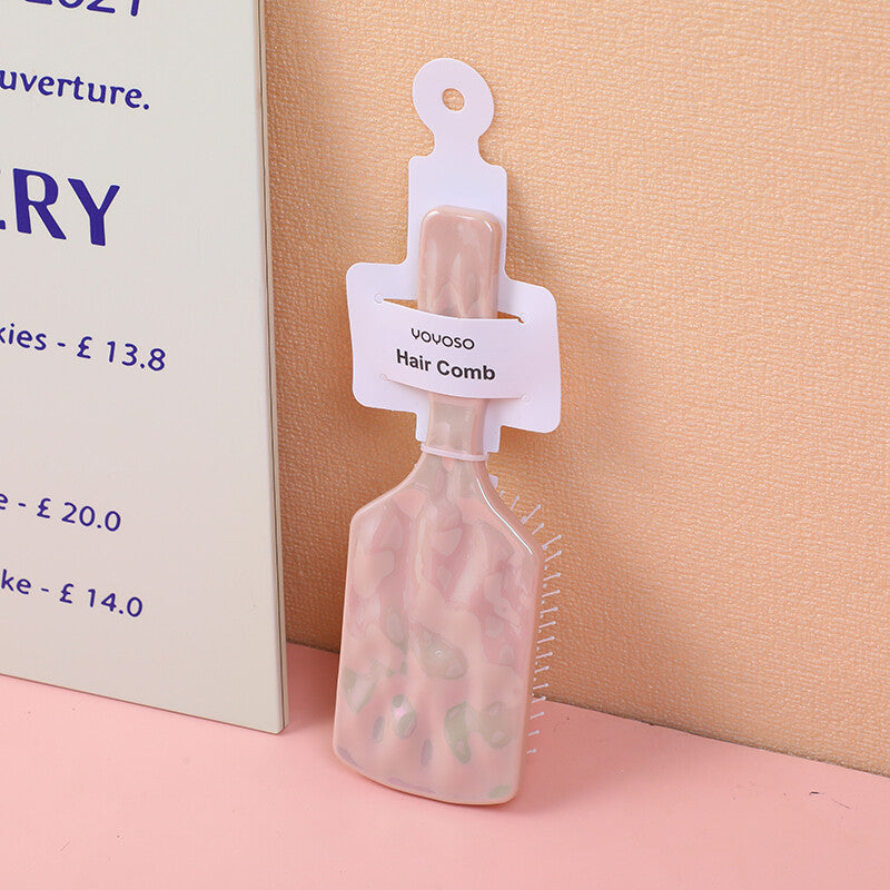 Pettine airbag quadrato colorato e brillante-rosa nudo