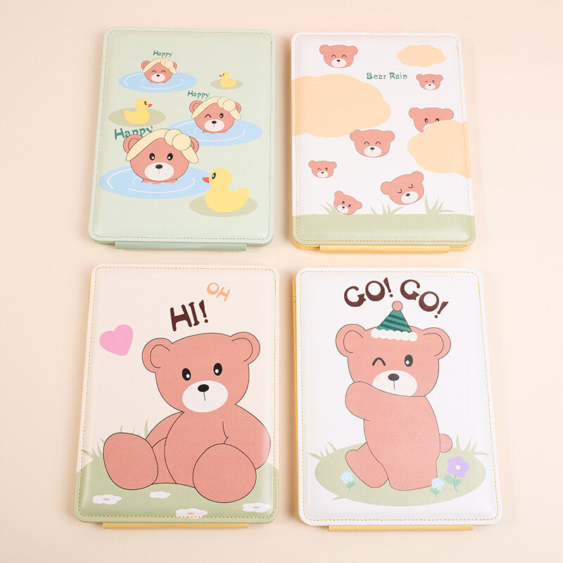 Specchio pieghevole in PU con decompressione dell'orso dei cartoni animati-1Pz