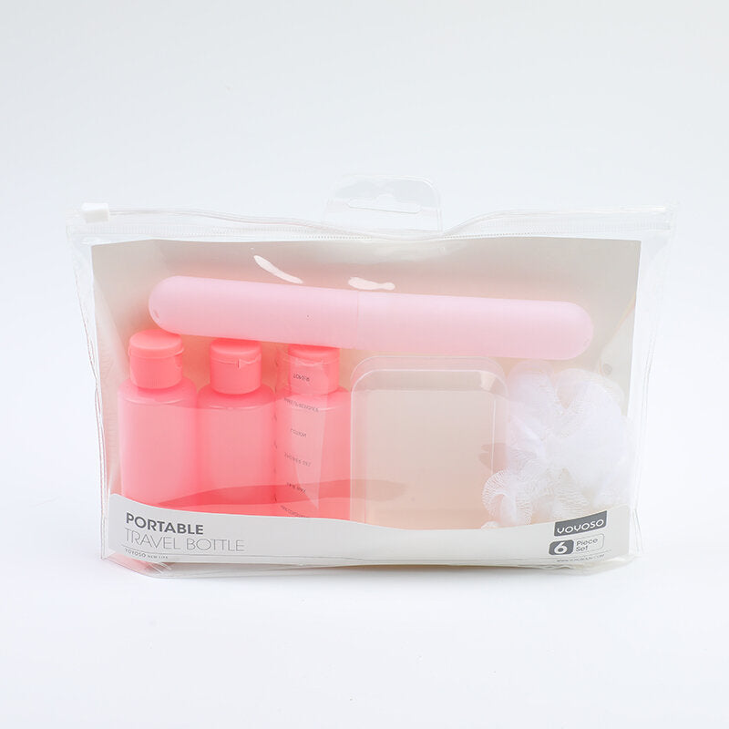 Set di flaconi da viaggio portatili per la cura della pelle - 6 pezzi