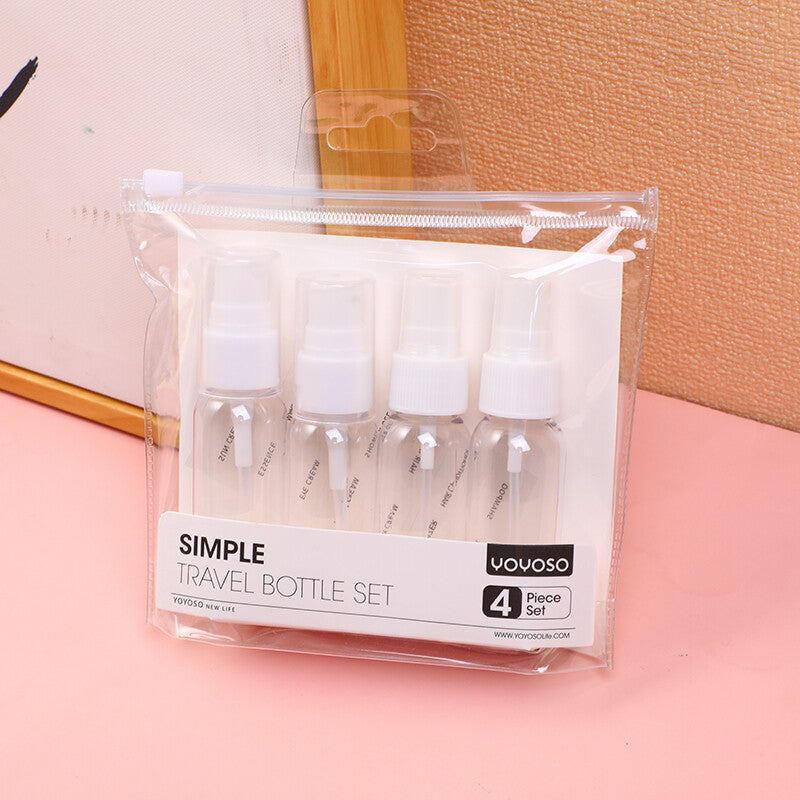 Set di bottiglie da viaggio semplici - 4 pezzi