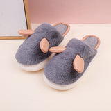 Simpatiche pantofole in cotone da uomo con orecchie di coniglio-grigio 42-43