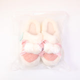 Pantofole da donna in similpelle con doppia pallina in cotone-rosa (40-41)