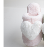Pantofole da donna in cotone con ricamo a cuore-rosa (38-39)