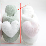 Pantofole da donna in cotone con ricamo a cuore-verde (36-37)