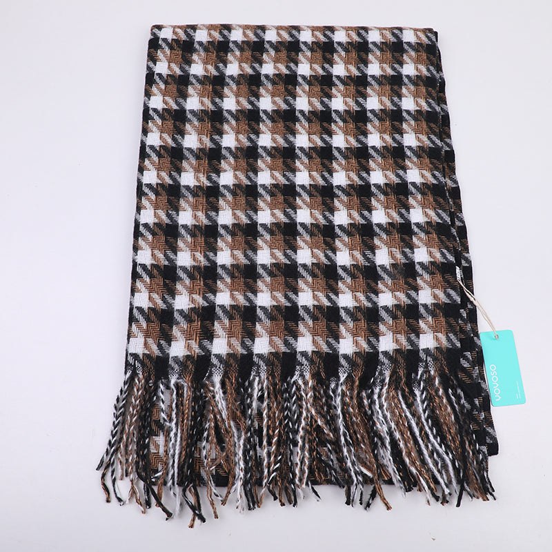 Sciarpa da donna pied de poule colorata-nera