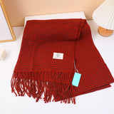 Sciarpa da donna mini a quadri in stile coreano-arancione