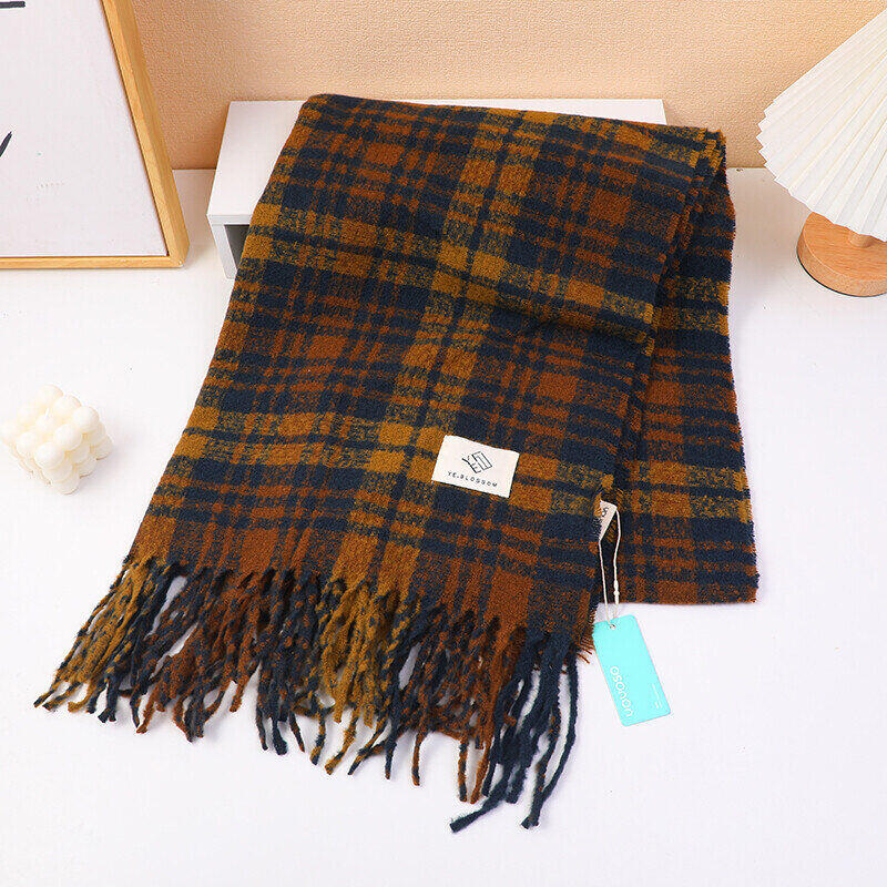 Sciarpa da donna a quadri-giallo