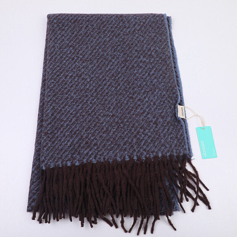 Sciarpa elegante da donna tinta unita-blu