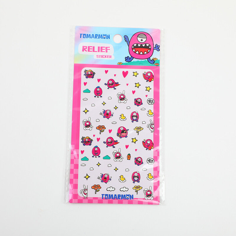 Adesivi in rilievo della serie TOMARMON - arancione e verde