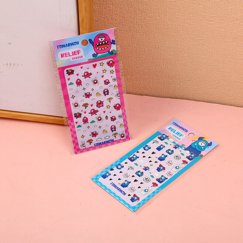 Adesivi in rilievo della serie TOMARMON - arancione e verde