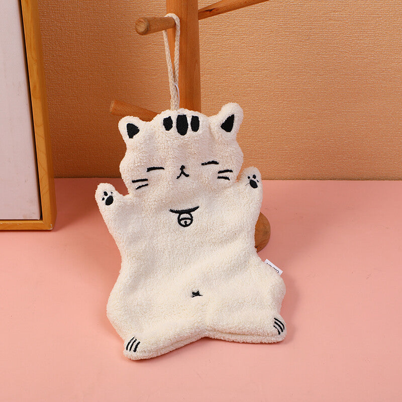 Gatto con asciugamano a forma di campanella