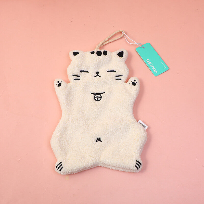 Gatto con asciugamano a forma di campanella