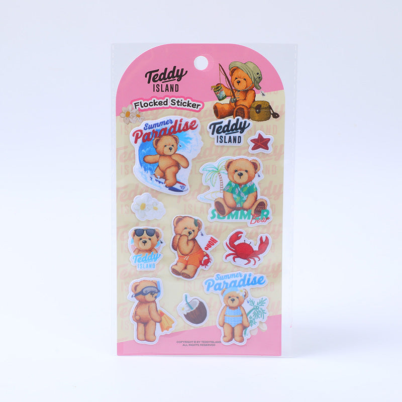 Adesivi floccati della serie TEDDY ISLAND Happy Diary AB