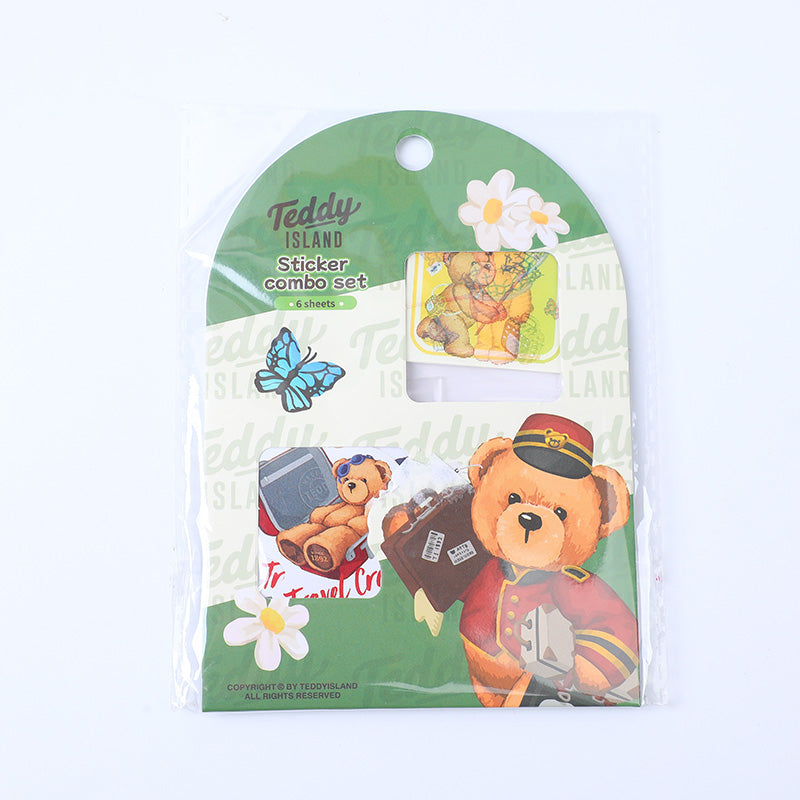TEDDY ISLAND serie di adesivi diario felice set combo CD
