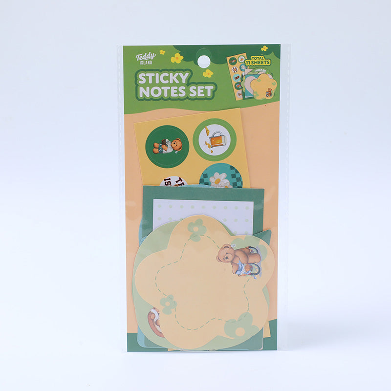 TEDDY ISLAND serie diario felice post-it e adesivi combo set AB