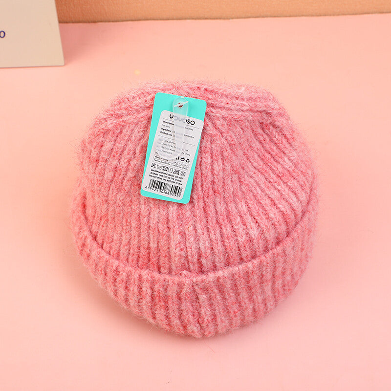 Cappello lavorato a maglia con strass-rosa