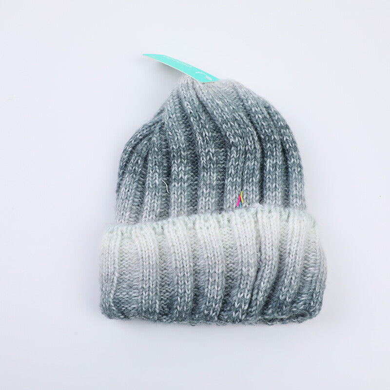 Cappello lavorato a maglia a righe verticali colorate-nero