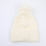 Cappello di lana con motivo a rombi-bianco