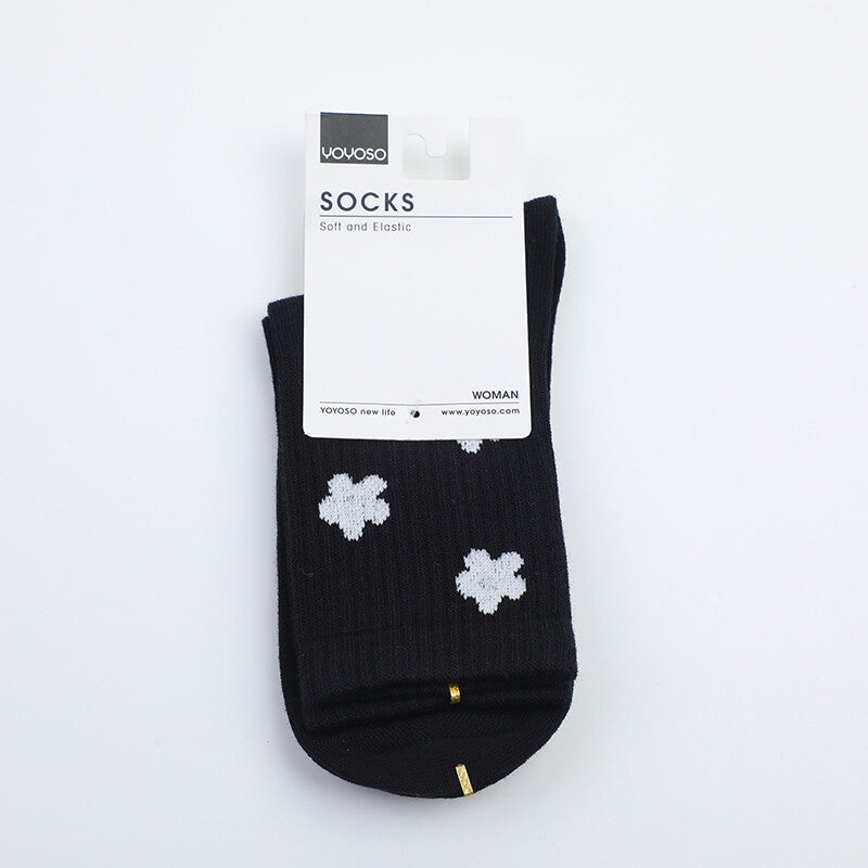 Calzini da donna a metà polpaccio con fiori