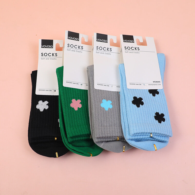 Calzini da donna a metà polpaccio con fiori