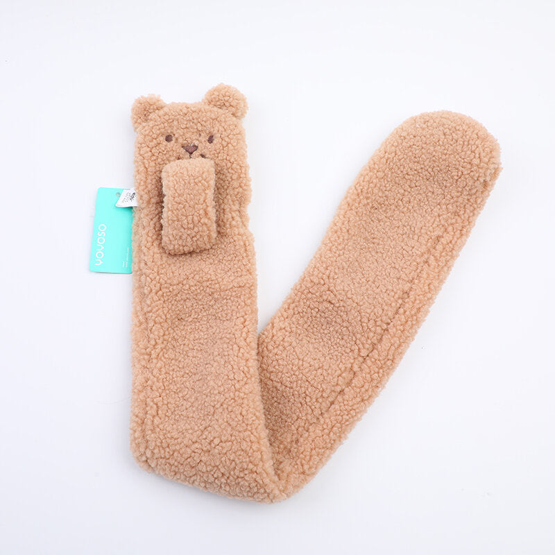 Sciarpa per bambini orsetto-cachi