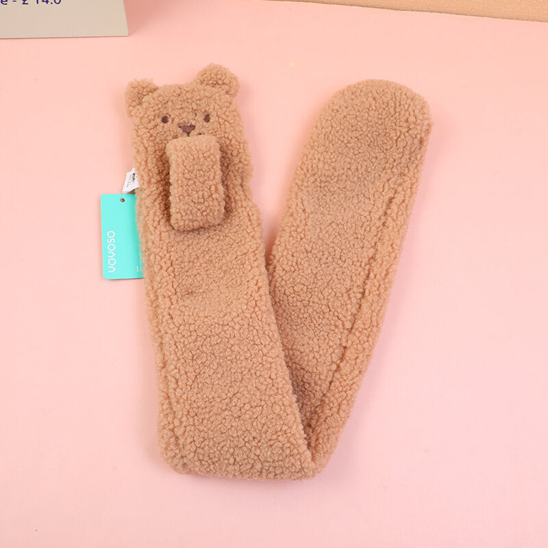 Sciarpa per bambini orsetto-cachi