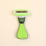 Rasoio da donna a lama curva a cinque strati con manico corto-verde