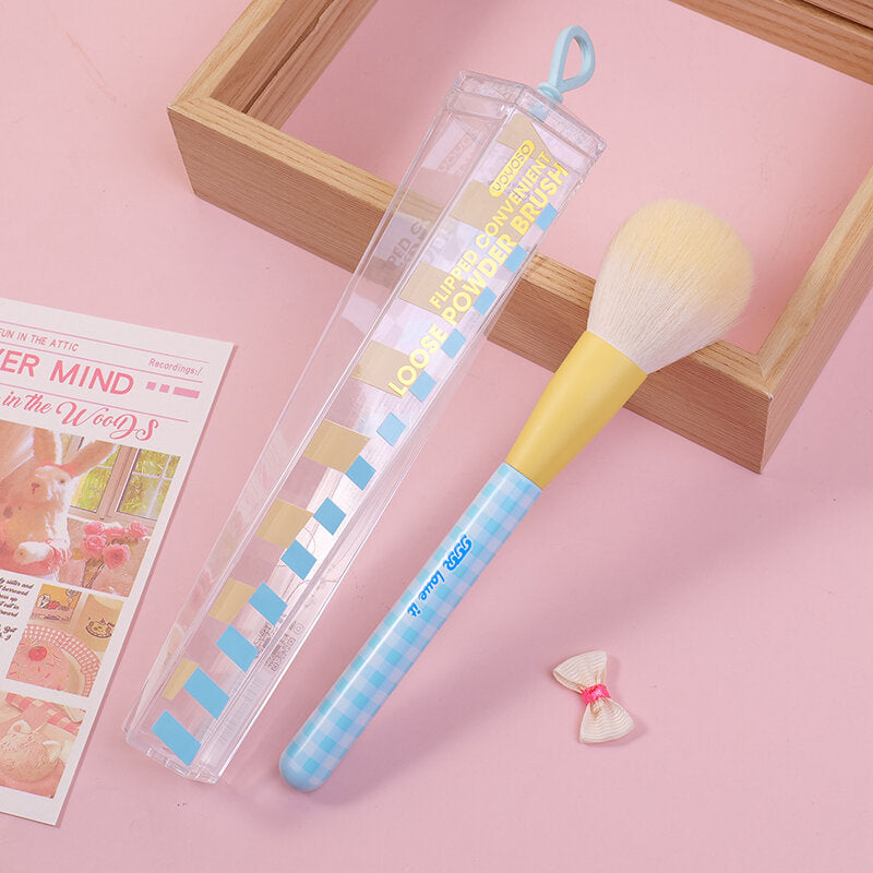 Pennello per cipria in polvere sciolta comodo e capovolto