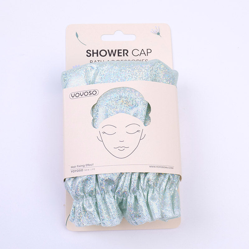 Cuffia da doccia spessa a doppio strato color conchiglia