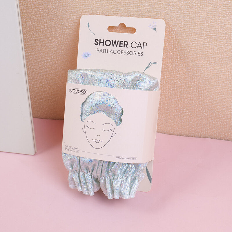 Cuffia da doccia spessa a doppio strato color conchiglia