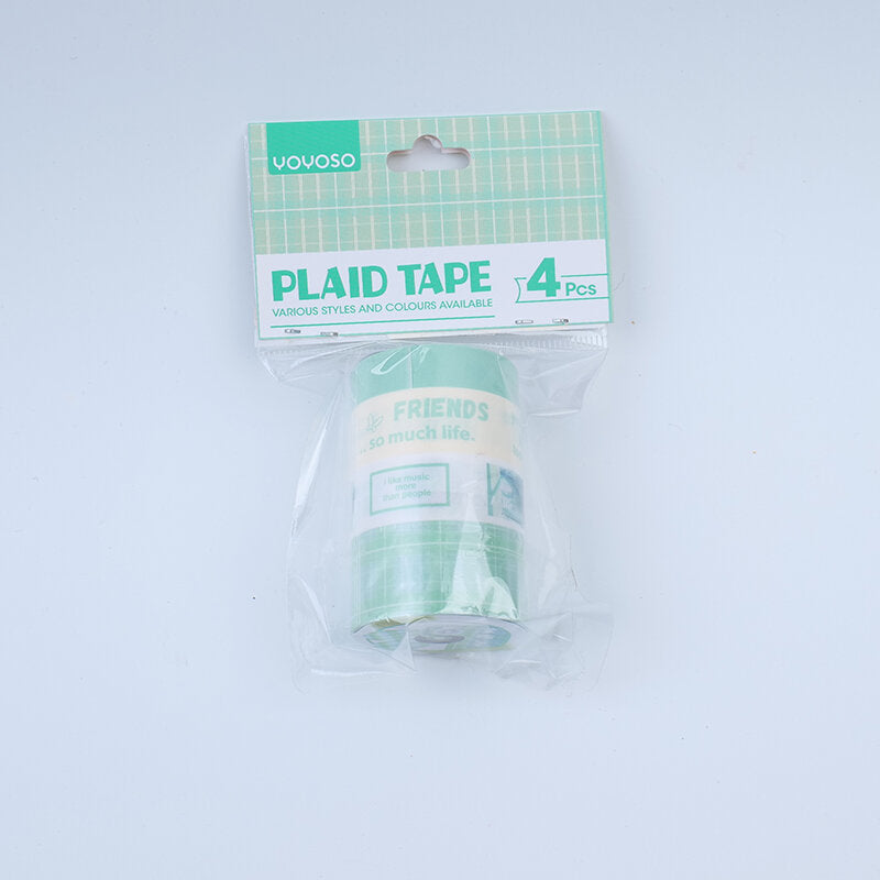 Nastro a quadri a bolle verde prugna 4 pezzi