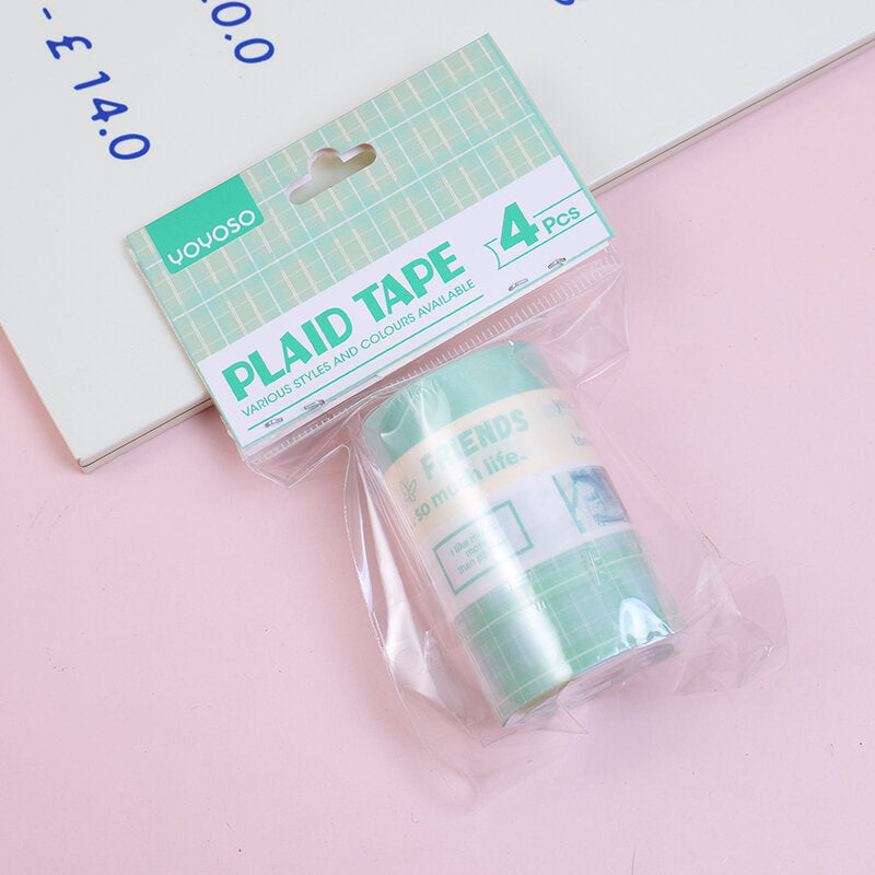 Nastro a quadri a bolle verde prugna 4 pezzi