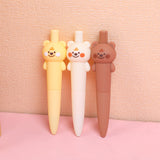 Penna gel a forma di orsetto con testa grande e formaggio - nera