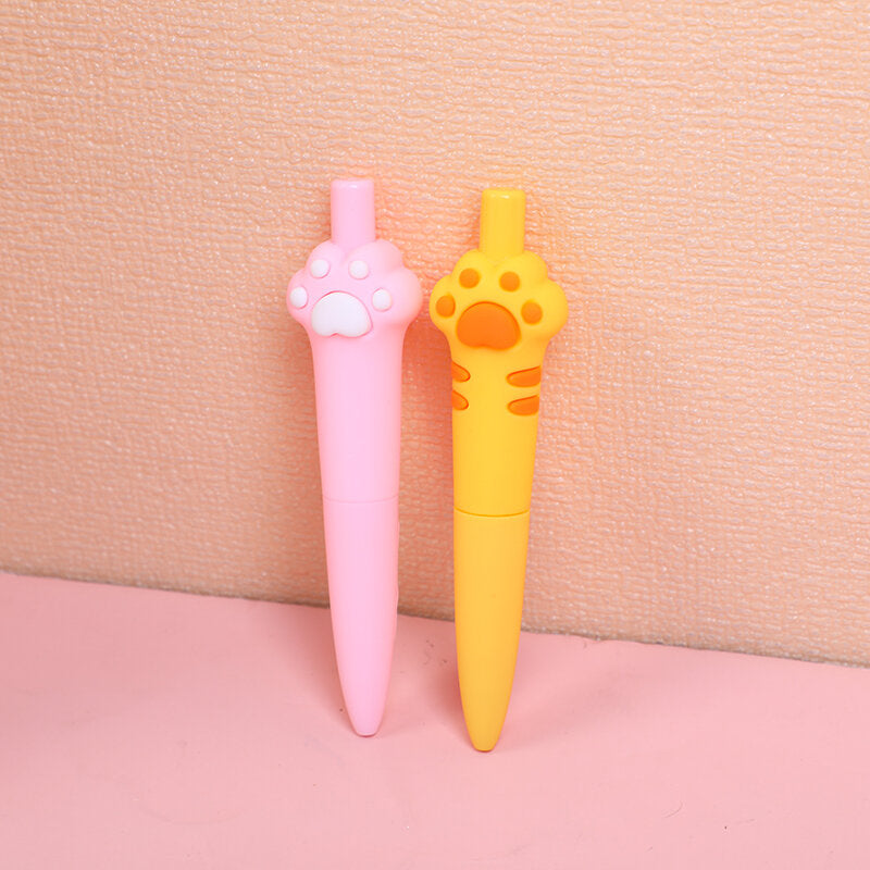 Penna gel con testa grande a forma di artiglio di gatto fortunato-nera