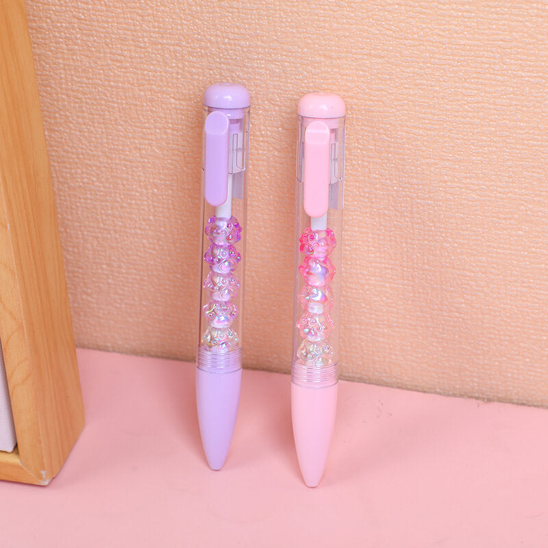 Penna gel impilabile con artiglio di gatto portafortuna in cristallo