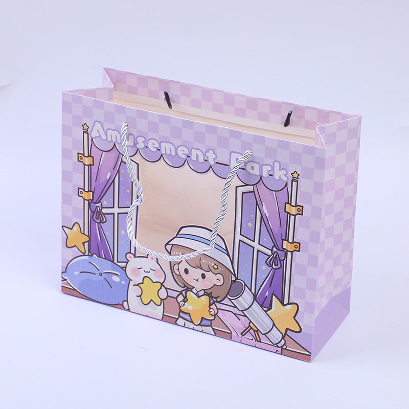 Borsa regalo con finestra orizzontale serie parco divertimenti-media