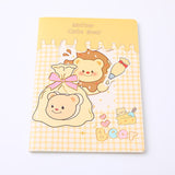 Quaderno cucito orso giallo cavo 16K C1590-pagine interne a righe orizzontali 20 fogli