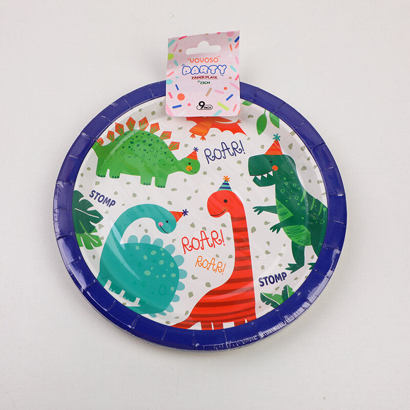 Piatto da 9" della serie Party Dinosaur*10 pezzi